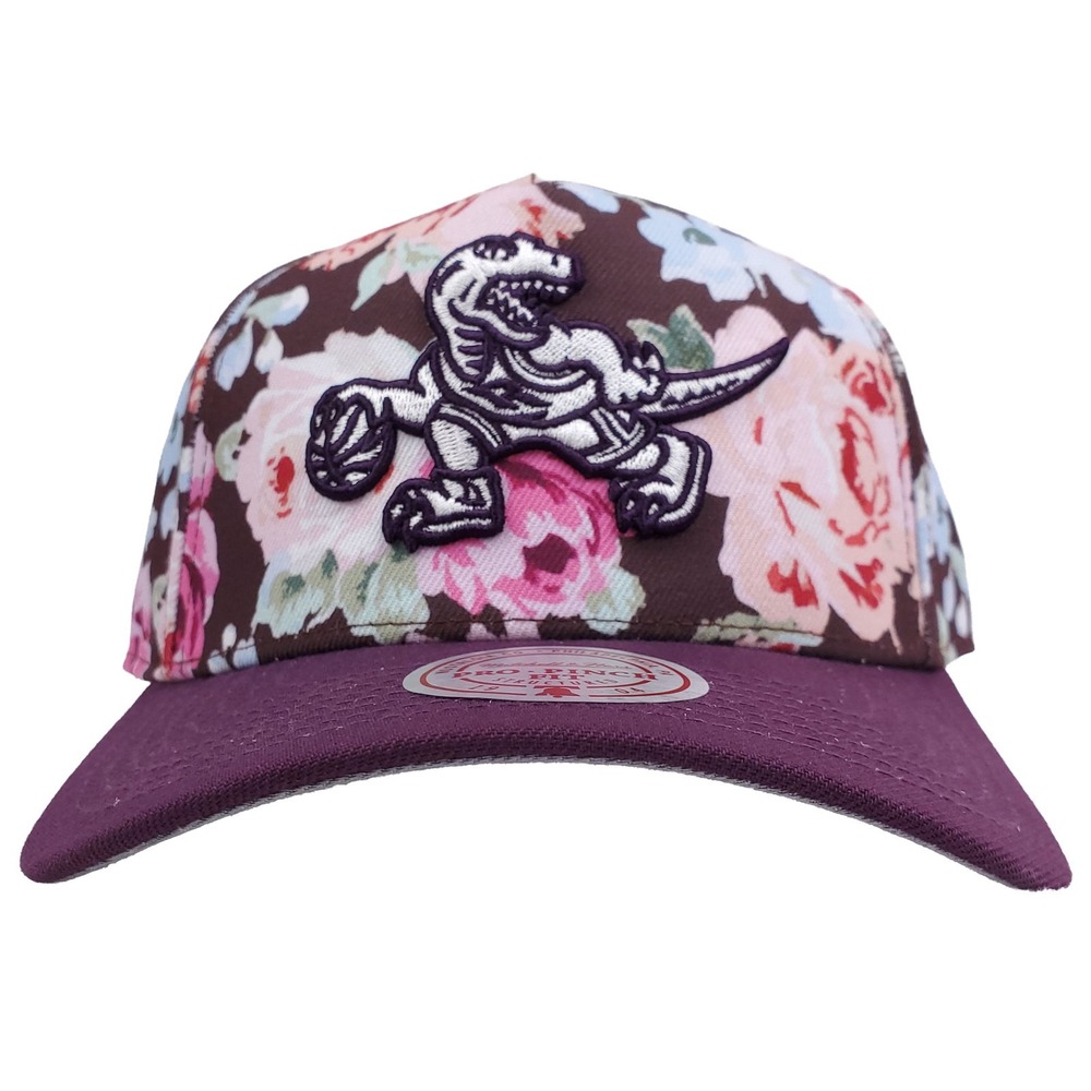 Toronto Raptors Mitchell & Ness Pro Fit Snapback Hat Cap 3D‎ Logo Floral NWT